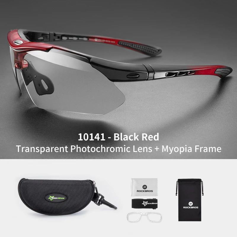 ROCKBROS Lunettes de cyclisme photochromiques Lunettes de vélo VTT Homme Lunettes de soleil Sport Lunettes de protection Cyclisme sur route