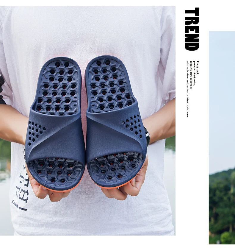 Cla. de Homme Sandales Antidérapantes Massage d'Été Claquettes de Bain Chaussures de Plage pour Hommes