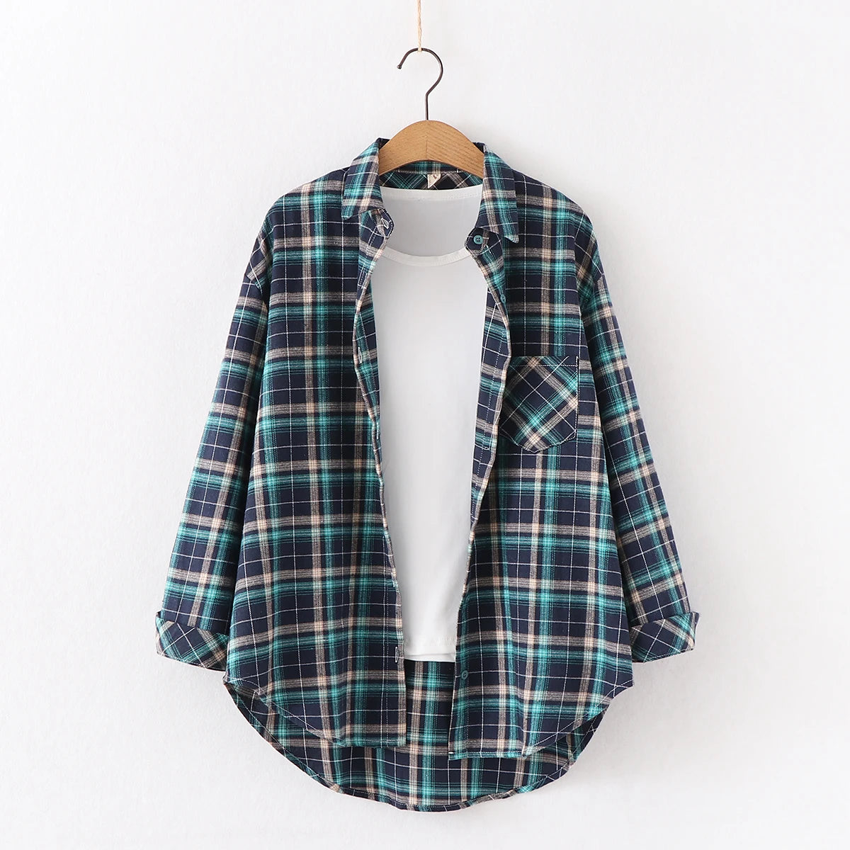 2024 Automne Nouvelle Chemise à Carreaux Ample pour Femme Marque Excellente Qualité Blouses et Hauts Design Décontracté Frais Chemises à Manches Longues pour Femme