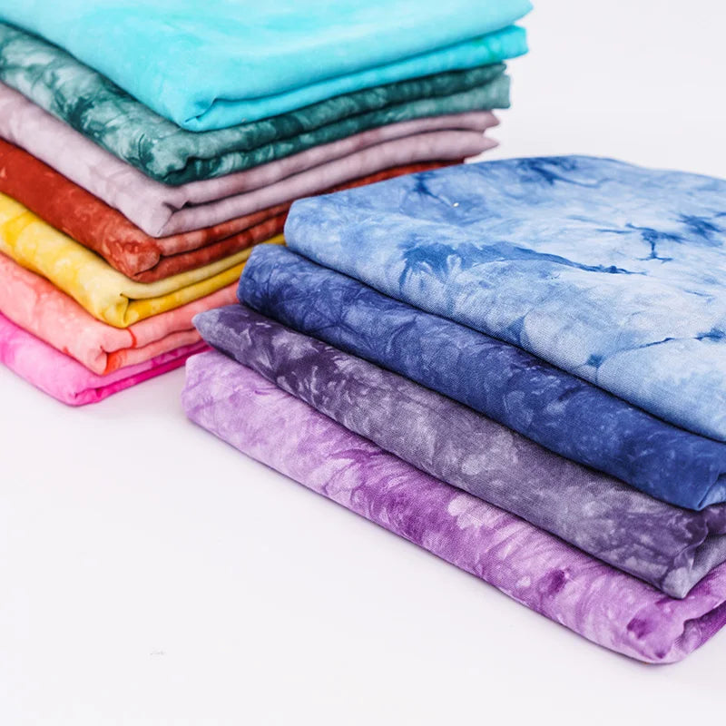 Tissu Popeline de Viscose Teint par Nouage au Mètre pour Confection de Robes ou de Voiles Musulmans, Vente en Gros, 50*140 cm/Pièce TJ0200