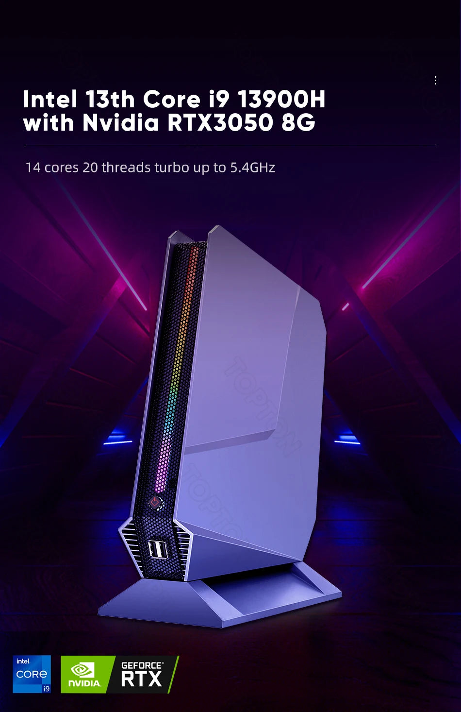Gaming-PC i9 12900H RTX4060 64GB DDR4 2TB NVME SSD Mini-PC Gamer PC Gaming Minipc Mini-Desktop-Computer