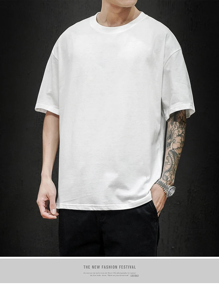 LEGIBLE 2025 Sommer Herren T-Shirt Lässiges lockeres Baumwoll-Kurzarm-T-Shirt Herren Oberteil T-Shirt Herren