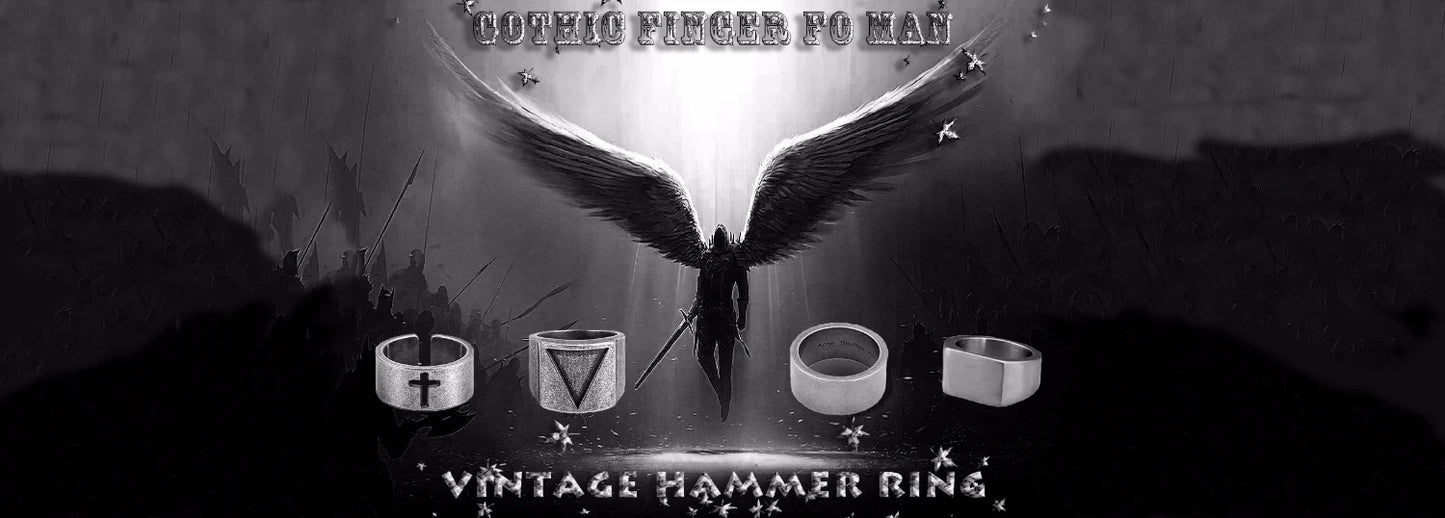 Dropshipping Vintage Gothic Stil Schwarzer Stein Ring 316L Edelstahl Geschnitzter Ring Herren und Damen Mode Biker Schmuck Geschenk