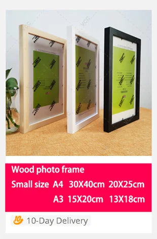 Holz-Fotorahmen zum Aufhängen 10x15 15x20 20x25cm A4 Holz-Bilderrahmen Ständer für Bilder Foto-Dekor Gedenkgeschenk