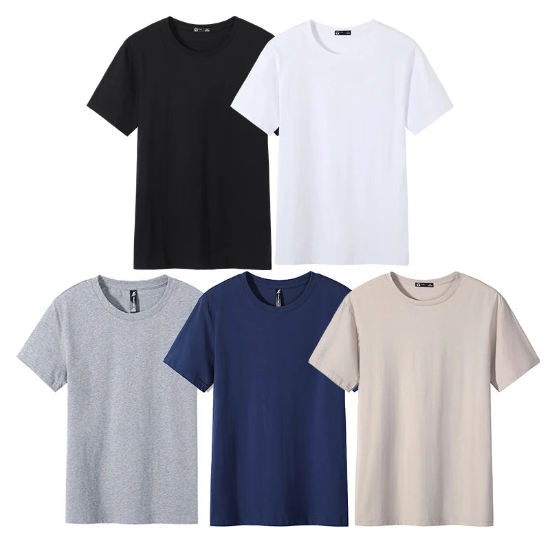 Pioneer Camp 5er-Set Einfaches Herren-T-Shirt Unifarben 100% Baumwolle T-Shirts Herren Neu eingetroffen Kurzarm Herren T-Shirt Einfach Täglich Casual
