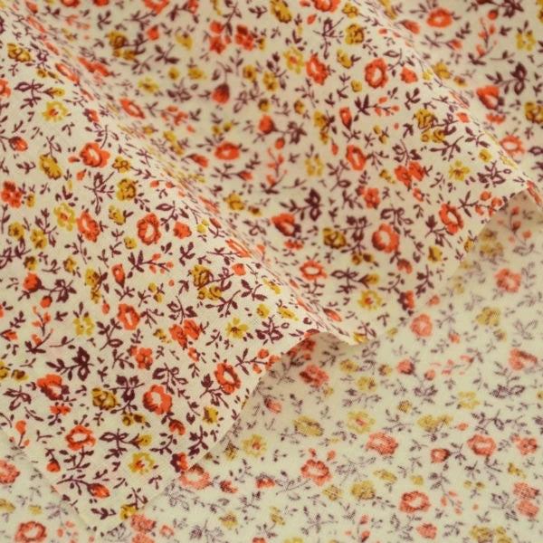 Schöner frischer rot bedruckter Stoff mit Blumenmustern, dünner Stoff aus 100 % Baumwolle, Patchwork für DIY-Bastelarbeiten, Heimtextilien, Meterware