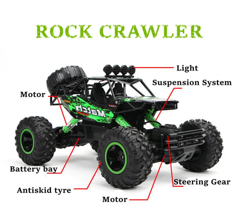 ZWN 1:12 / 1:16 4WD RC Auto mit LED-Lichtern 2.4G Funkfernsteuerung Autos Buggy Offroad-Kontroll-LKWs Jungen Spielzeug für Kinder