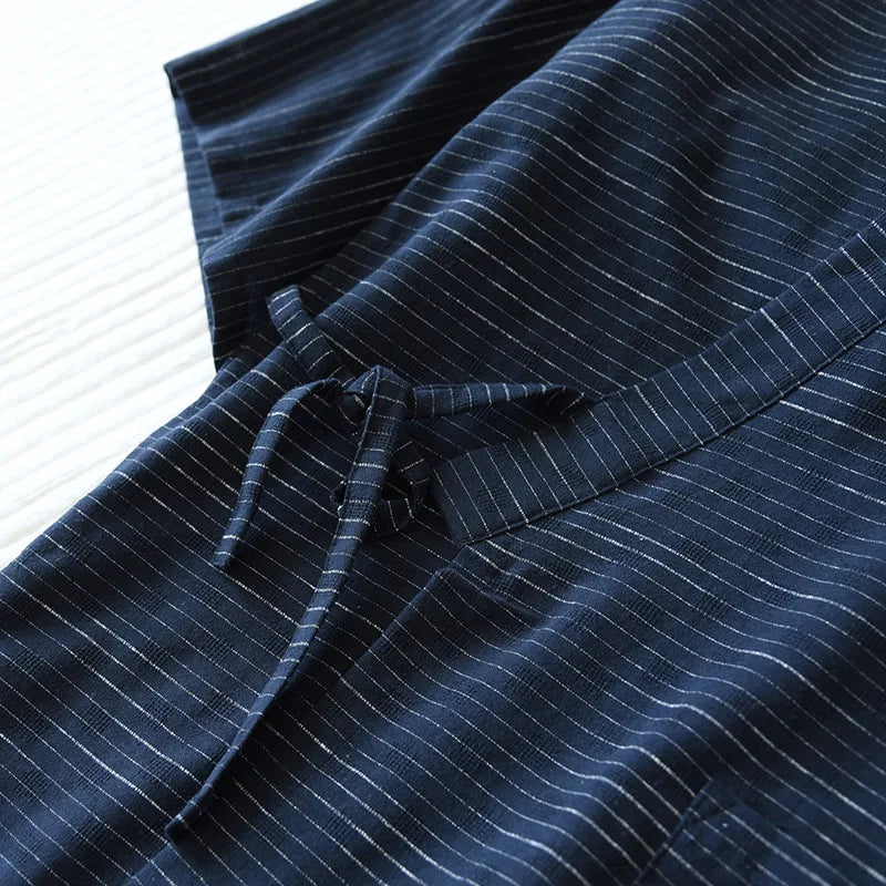 Neuer japanischer Kimono Kurzarm-Shorts-Anzug Herren Pyjama Zweiteiler Sommer Baumwolle Yukata Übergröße Bademantel Nachtwäsche für Herren