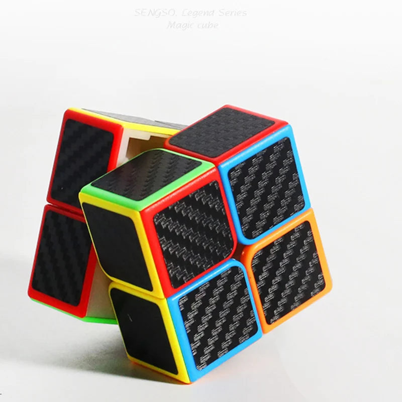 Cube magique autocollant en fibre de carbone 3x3x3 et 2x2, puzzle de vitesse 3x3 Cubo Magico, jouets éducatifs pour enfants, cadeaux