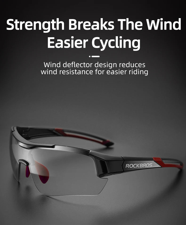 ROCKBROS Lunettes de cyclisme photochromiques Lunettes de vélo VTT Homme Lunettes de soleil Sport Lunettes de protection Cyclisme sur route