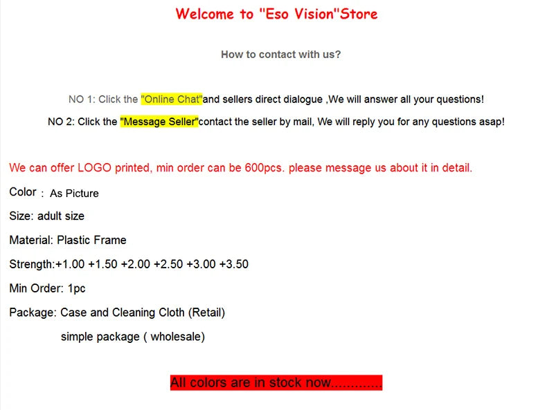 ESO VISION Fashion Lesebrille Frau Kleine Augenleser Mann Werbebrille 200 250 400 Großhandel mit Federscharnier 245161
