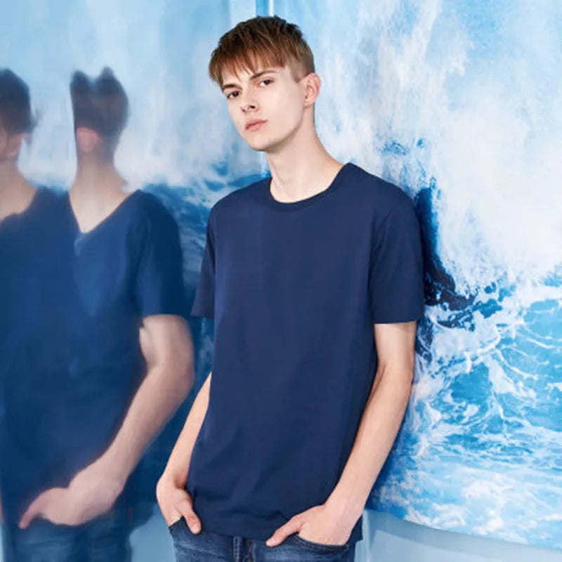 Pioneer Camp 5er-Set Einfaches Herren-T-Shirt Unifarben 100% Baumwolle T-Shirts Herren Neu eingetroffen Kurzarm Herren T-Shirt Einfach Täglich Casual
