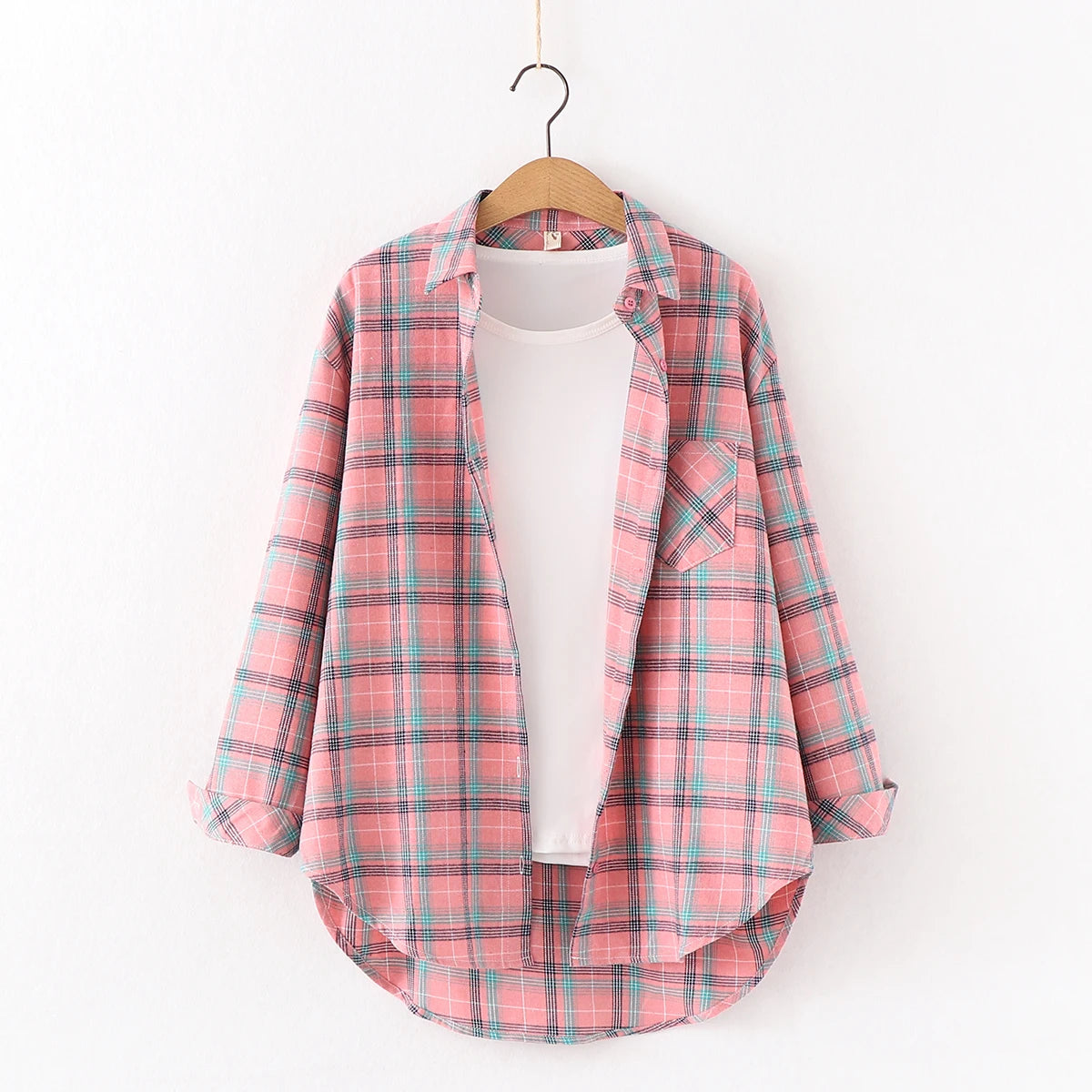2024 Automne Nouvelle Chemise à Carreaux Ample pour Femme Marque Excellente Qualité Blouses et Hauts Design Décontracté Frais Chemises à Manches Longues pour Femme