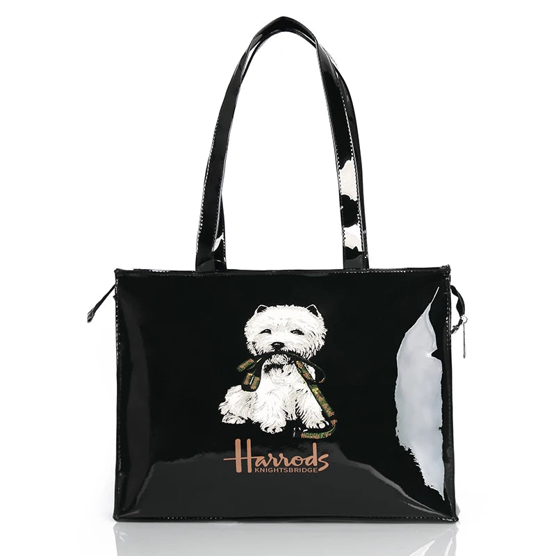 Horizontal Edition PVC Reusable Shopping Bag Eco-friendly London Lady Shopper Bag Large Capacity Waterproof Handbag Shoulder Bag