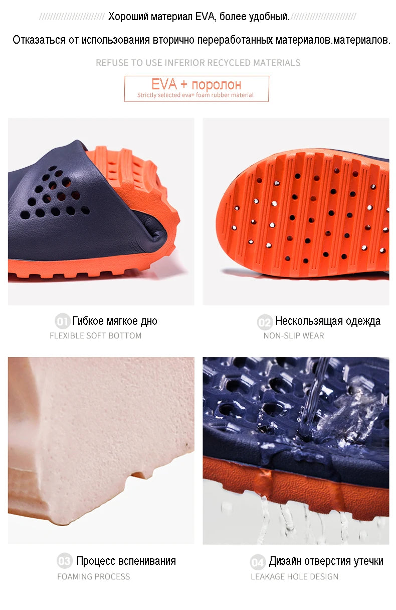 Cla. de Homme Sandales Antidérapantes Massage d'Été Claquettes de Bain Chaussures de Plage pour Hommes