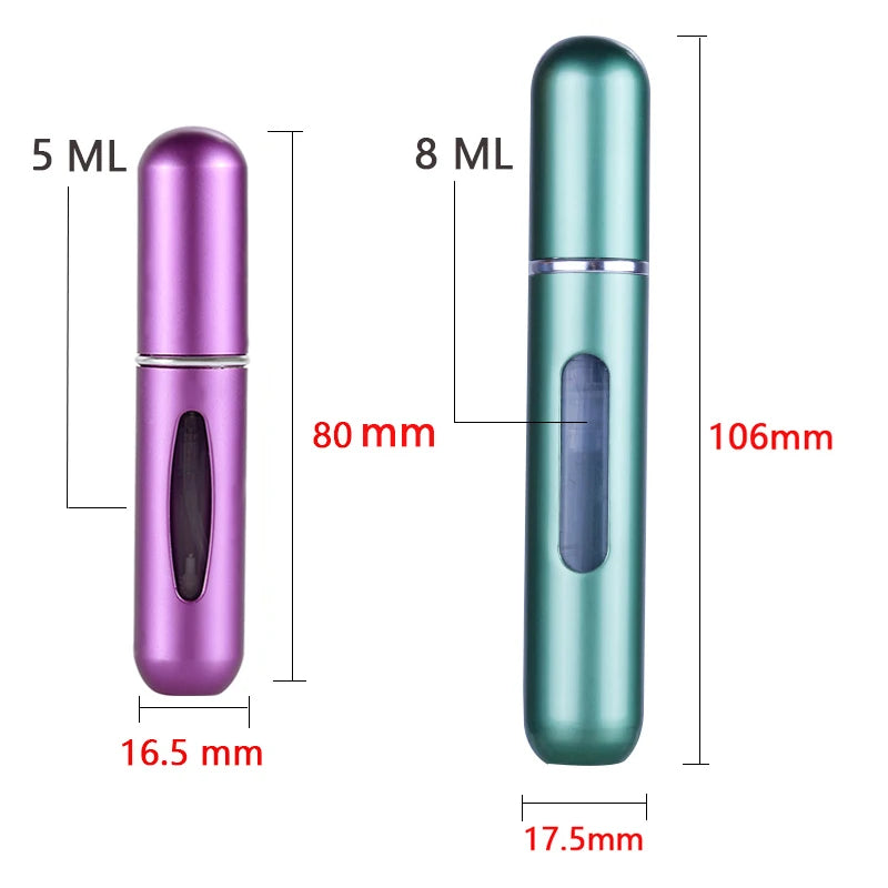 Flacon de parfum en set 8ml 5ml Bouteille rechargeable avec pompe de pulvérisation Conteneurs cosmétiques vides Atomiseur de voyage Livraison gratuite