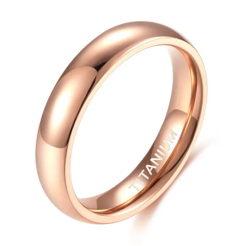 Kolmnsta 2mm 4mm dünner Ring für Damen, Titan, Roségold-Plattierung, klassisch, für Männer und Frauen, Hochzeits-/Verlobungsband, Partnerring
