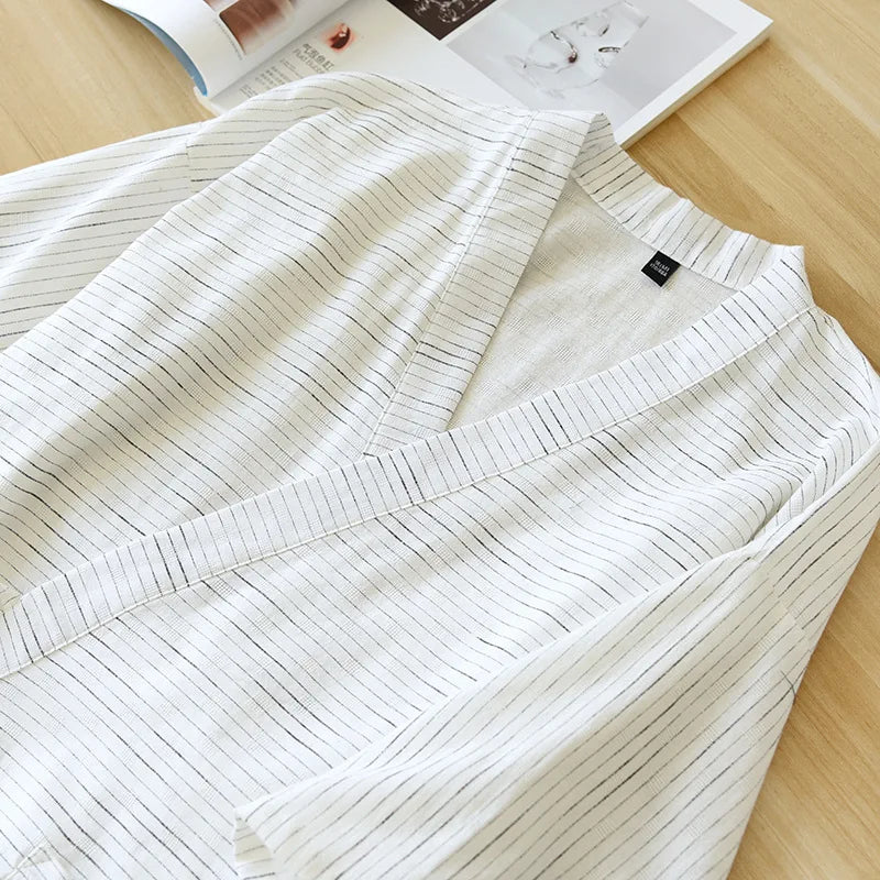 Neuer japanischer Kimono Kurzarm-Shorts-Anzug Herren Pyjama Zweiteiler Sommer Baumwolle Yukata Übergröße Bademantel Nachtwäsche für Herren