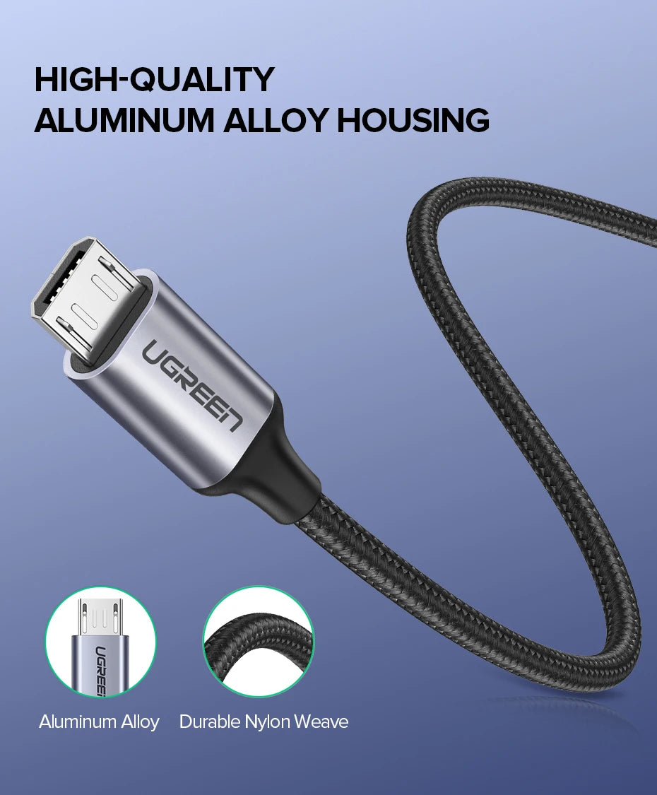 UGREEN Micro USB Cable Fast Quick Charger Cable USB to Micro USB 2.0 Android Charging Cord for Samsung Galaxy S7 S6 Note Wire