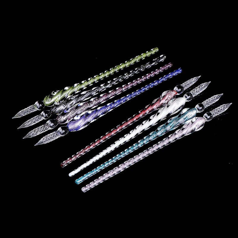 1 Pc Vintage Glass Dip Dipping Pen Signature Filling Ink Fountain Pens Glass Drip Fountain Pen