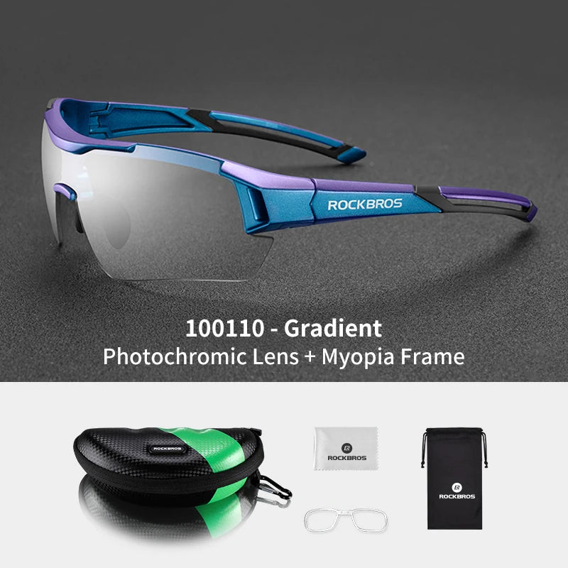 ROCKBROS Lunettes de cyclisme photochromiques Lunettes de vélo VTT Homme Lunettes de soleil Sport Lunettes de protection Cyclisme sur route