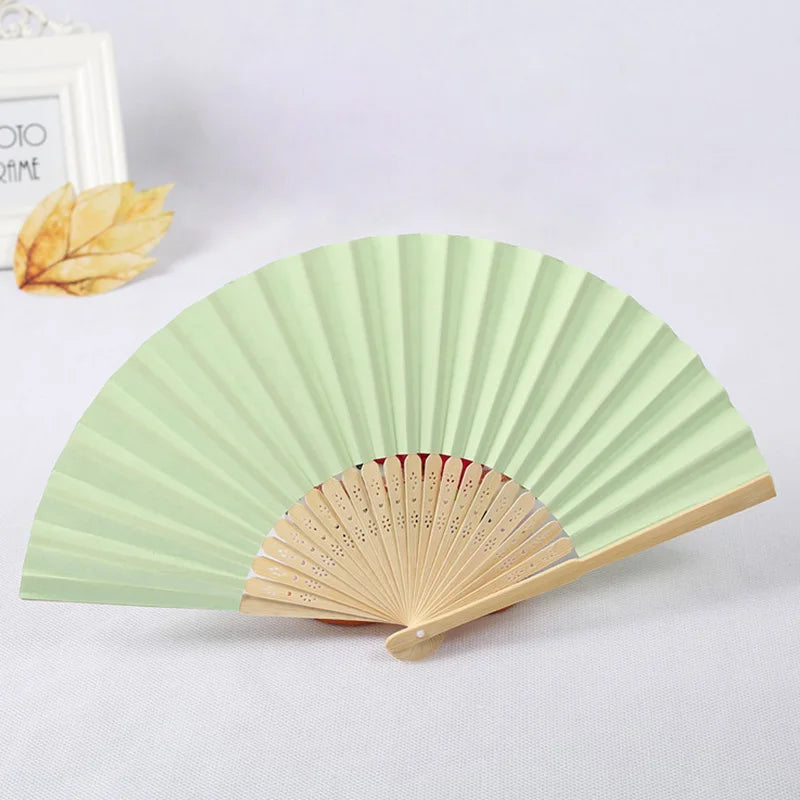 Éventails pliants portables en papier et bambou, blancs, à faire soi-même, pour la calligraphie, la peinture, décoration de mariage, cadeaux de mariage