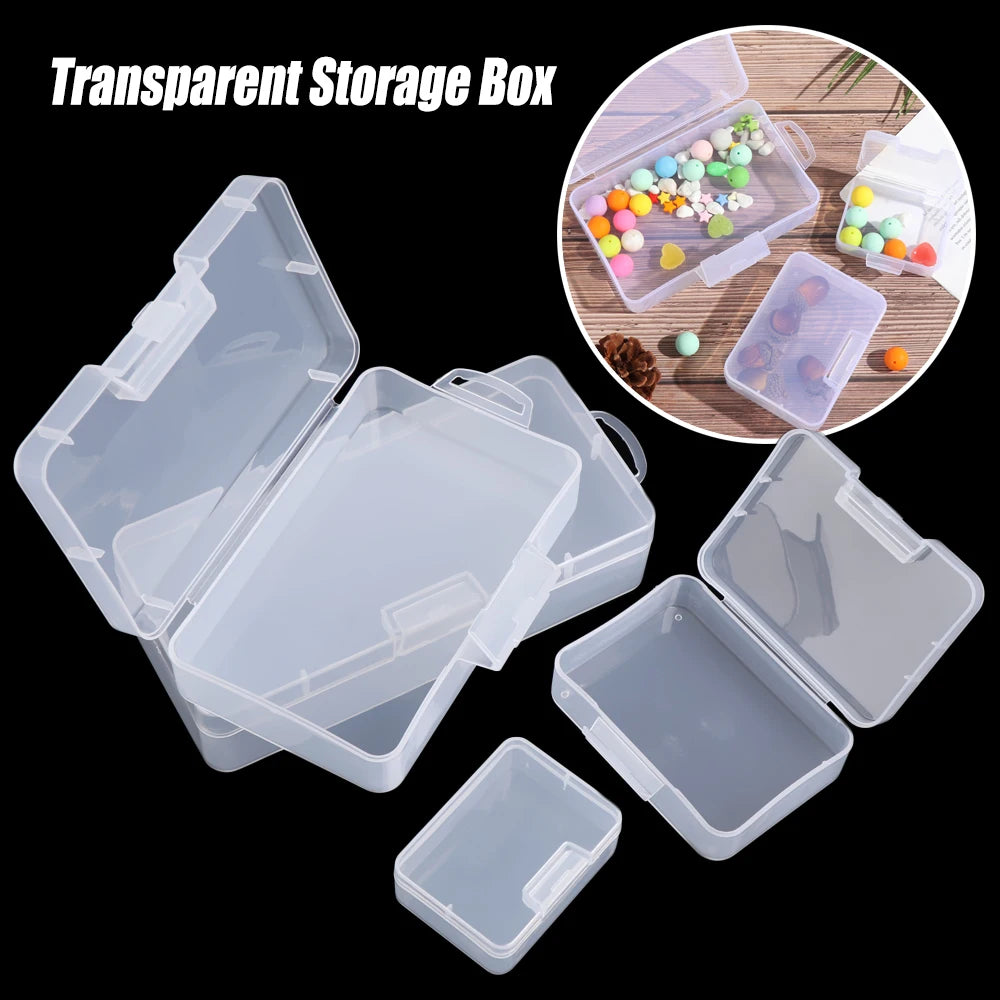 Square Round Plastic Transparent Storage Box Small Items Sundries Organizer Case Jewelry Beads Container Box Tools Accessories