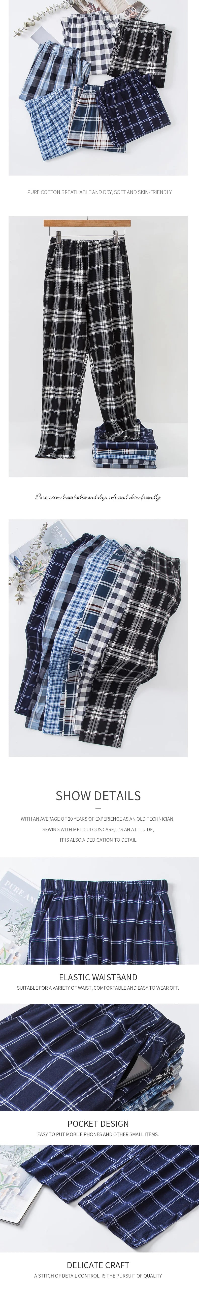 Nouveau style Vente chaude Coton carreaux Pyjama Pantalon pour Adultes Ameublement Coton Pantalon Coton Pyjama Homme Bas de sommeil Vêtements d'intérieur