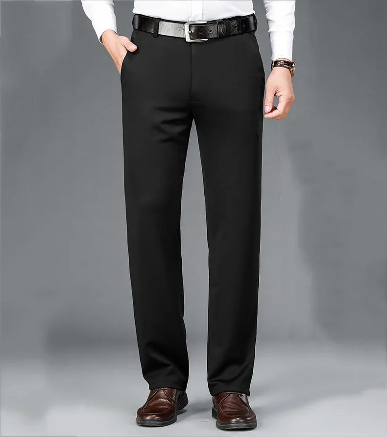 Herren große Größen klassische Anzughose hohe Elastizität knitterarm elegant leger gerades Bein Business Alltagshose