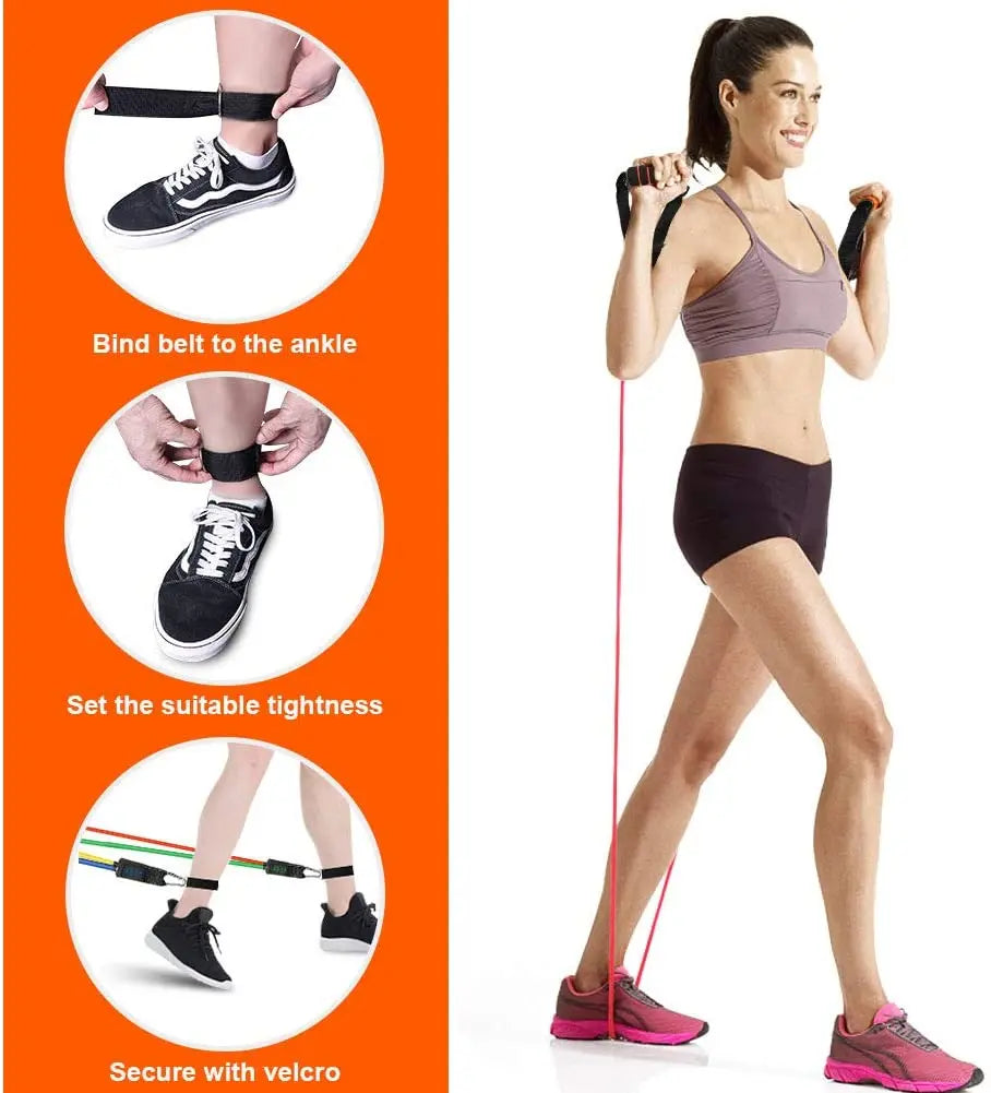 360lbs Fitness Übungen Widerstandsbänder Set Elastische Tubes Zugseil Yogaband Trainingsausrüstung für Zuhause Fitnessstudio Gewicht