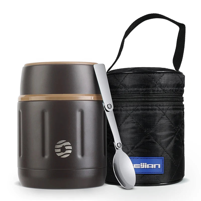 Fjbottle Thermos Alimentaire 500ml, Pot Alimentaire Isotherme en Acier Inoxydable 316 avec Cuillère, Boîte à Déjeuner pour Enfants