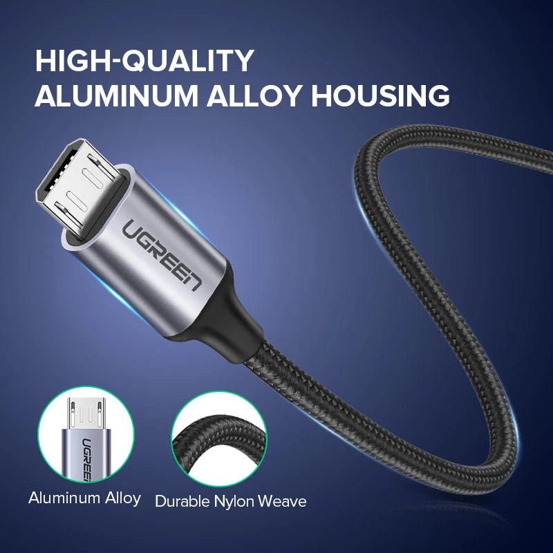 UGREEN Micro USB Cable Fast Quick Charger Cable USB to Micro USB 2.0 Android Charging Cord for Samsung Galaxy S7 S6 Note Wire