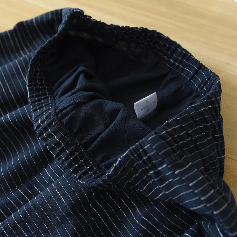 Neuer japanischer Kimono Kurzarm-Shorts-Anzug Herren Pyjama Zweiteiler Sommer Baumwolle Yukata Übergröße Bademantel Nachtwäsche für Herren