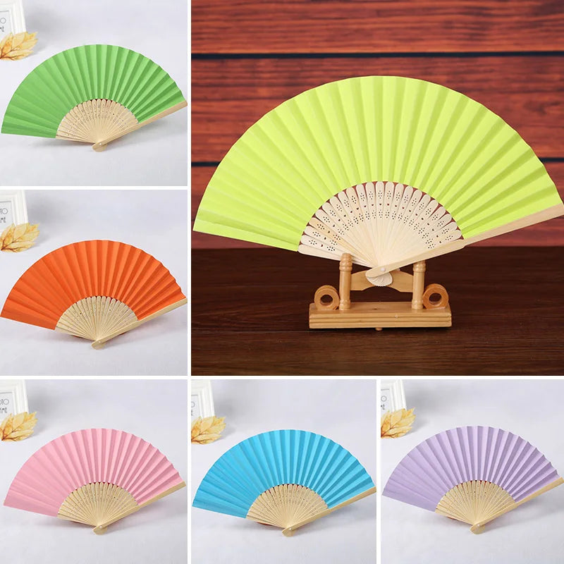 Éventails pliants portables en papier et bambou, blancs, à faire soi-même, pour la calligraphie, la peinture, décoration de mariage, cadeaux de mariage