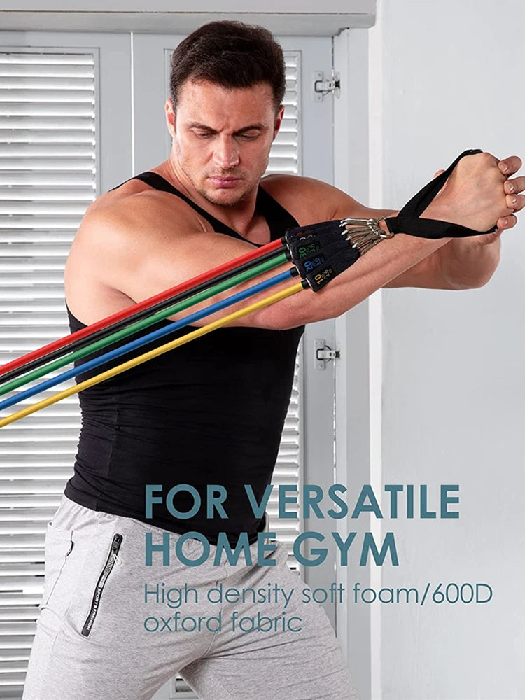 360lbs Fitness Übungen Widerstandsbänder Set Elastische Tubes Zugseil Yogaband Trainingsausrüstung für Zuhause Fitnessstudio Gewicht