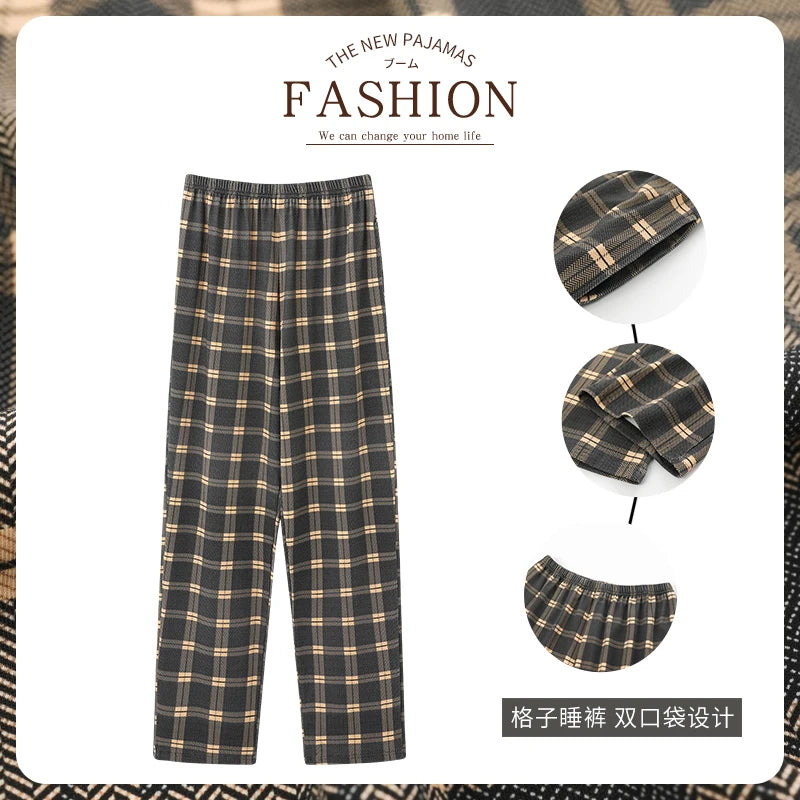 Neue Art Hot Sale Baumwoll-Karo-Pyjamahose für Erwachsene, Heimtextilien, Baumwollhose, Baumwollpyjama, Herren-Schlafunterteil, Homewear