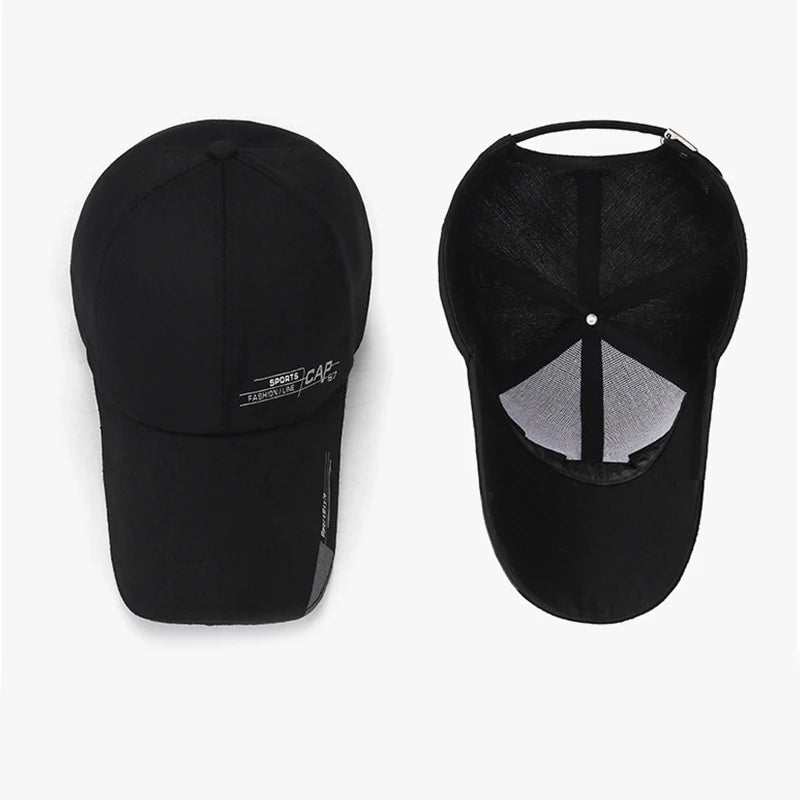2024 Fashion Line Baseball Cap For Men Sports Cap Hat Fish Outdoor Long Visor Brim Shade Snapback Sun Hat Women's Summer Hat
