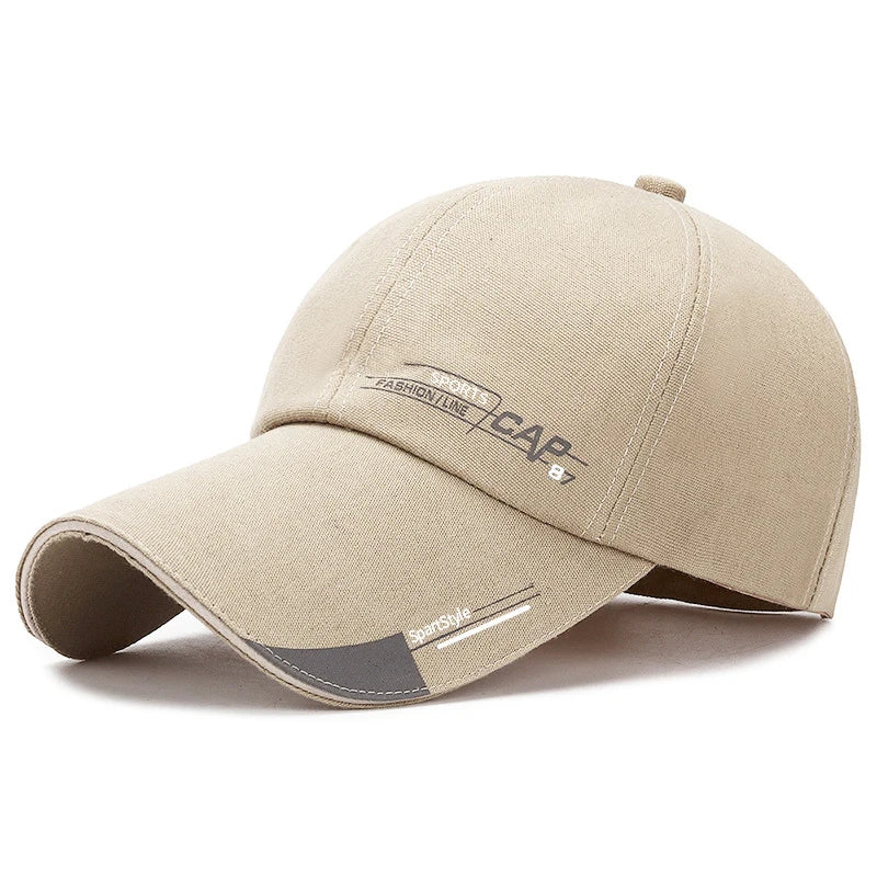 2024 Fashion Line Baseball Cap For Men Sports Cap Hat Fish Outdoor Long Visor Brim Shade Snapback Sun Hat Women's Summer Hat