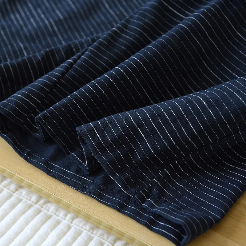 Neuer japanischer Kimono Kurzarm-Shorts-Anzug Herren Pyjama Zweiteiler Sommer Baumwolle Yukata Übergröße Bademantel Nachtwäsche für Herren