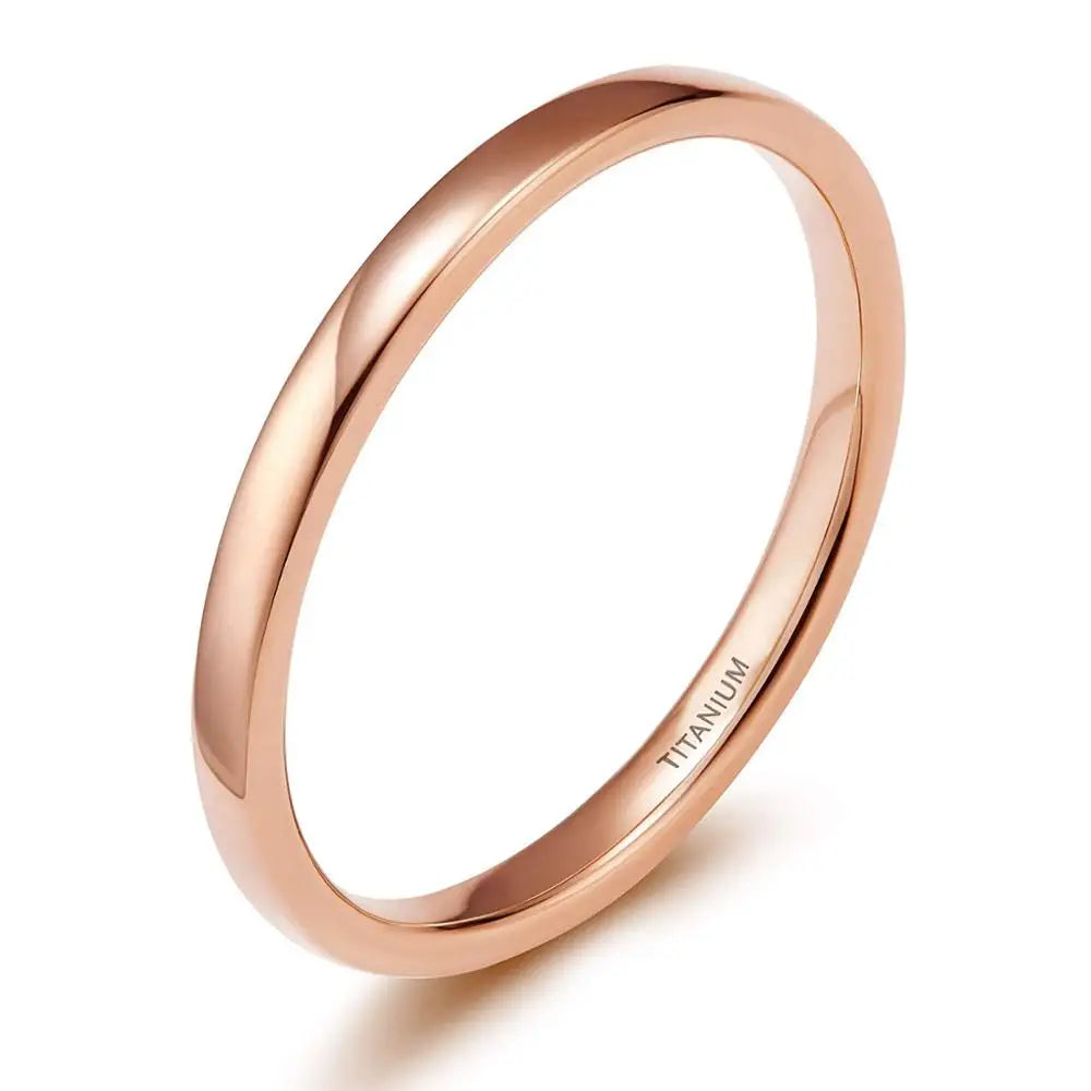 Bague fine Kolmnsta 2mm 4mm pour femme, plaquée or rose titane, classique, pour homme femme, alliance, couple
