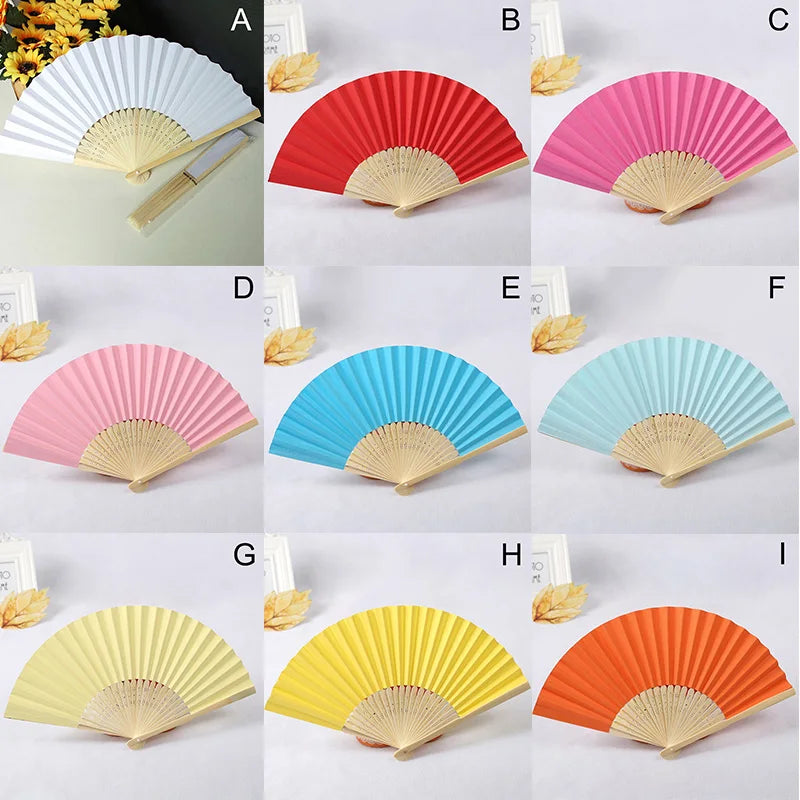 Éventails pliants portables en papier et bambou, blancs, à faire soi-même, pour la calligraphie, la peinture, décoration de mariage, cadeaux de mariage