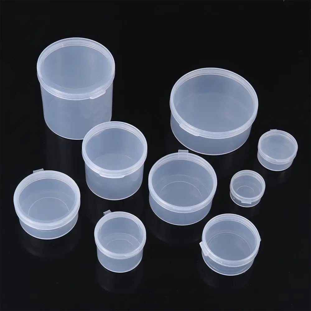 Square Round Plastic Transparent Storage Box Small Items Sundries Organizer Case Jewelry Beads Container Box Tools Accessories
