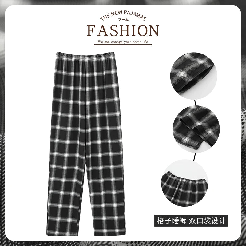 Neue Art Hot Sale Baumwoll-Karo-Pyjamahose für Erwachsene, Heimtextilien, Baumwollhose, Baumwollpyjama, Herren-Schlafunterteil, Homewear