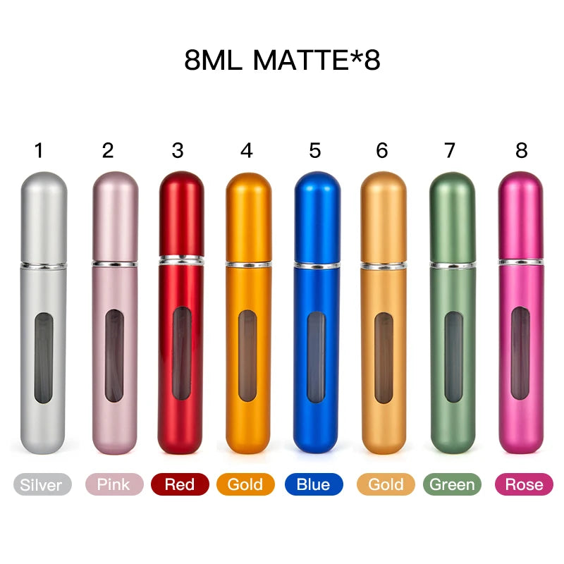 Flacon de parfum en set 8ml 5ml Bouteille rechargeable avec pompe de pulvérisation Conteneurs cosmétiques vides Atomiseur de voyage Livraison gratuite