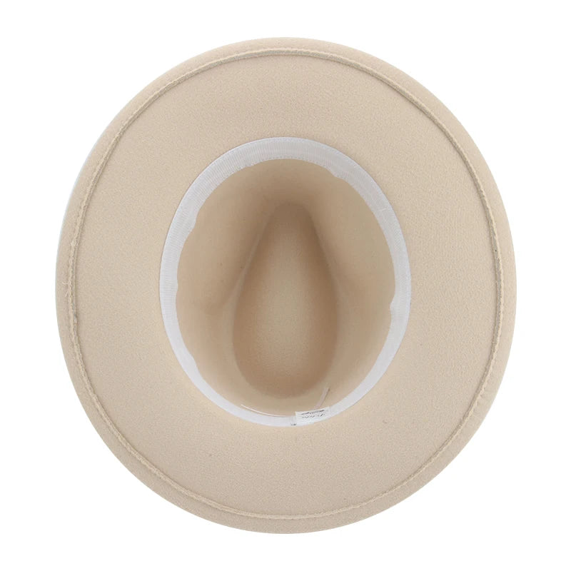 Chapeau Fedora Femme Chapeaux d'hiver pour femmes Bande de ruban Chapeau homme Large bord Classique Beige Mariage Eglise Chapeau melon Nouvelle casquette chapeau femme