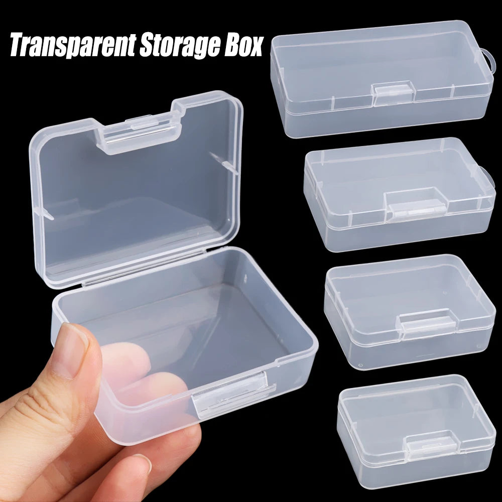 Square Round Plastic Transparent Storage Box Small Items Sundries Organizer Case Jewelry Beads Container Box Tools Accessories