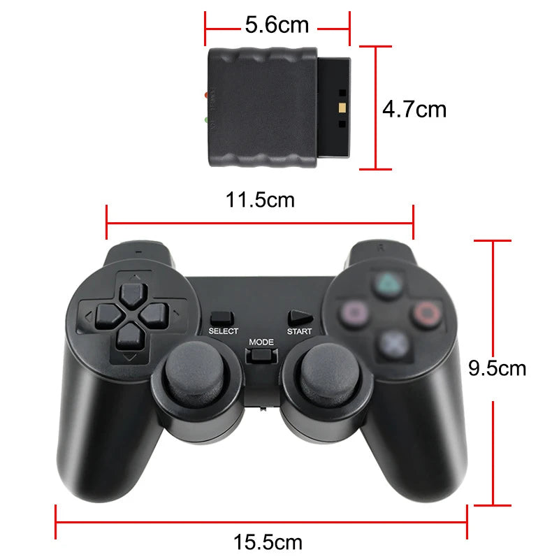 2.4G PS2 Controller Kabelloser Controller Für PS2/PS1 Gamepad Dual Vibration Shock Playstation 2 Joypad Joystick Steuerung USB PC