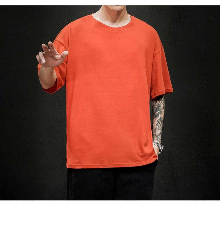 LEGIBLE 2025 Sommer Herren T-Shirt Lässiges lockeres Baumwoll-Kurzarm-T-Shirt Herren Oberteil T-Shirt Herren