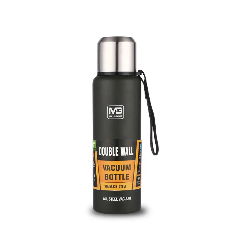 UPORS Edelstahl-Thermoskanne mit großer Kapazität, tragbare Vakuum-Flasche, isolierter Becher mit Seil, Thermosflasche 500/700/1000/1500ml