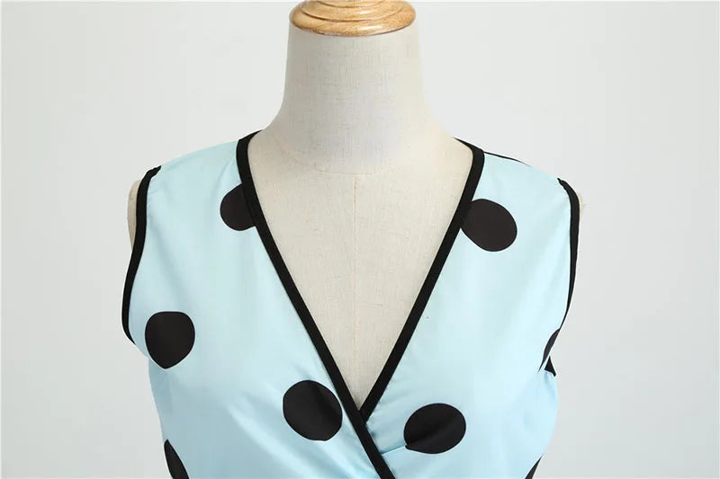 Woman Retro Dresses Audrey Hepburn 1950s 60s Rockabilly Polka Dot Bow Pinup Ball Grown Party Robe  Vestidos